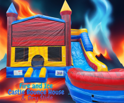 Fire and Ice Castle Bounce House & Dry Slide