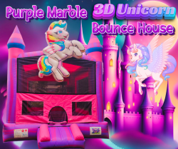 Purple Marble 3D Unicorn Bounce House