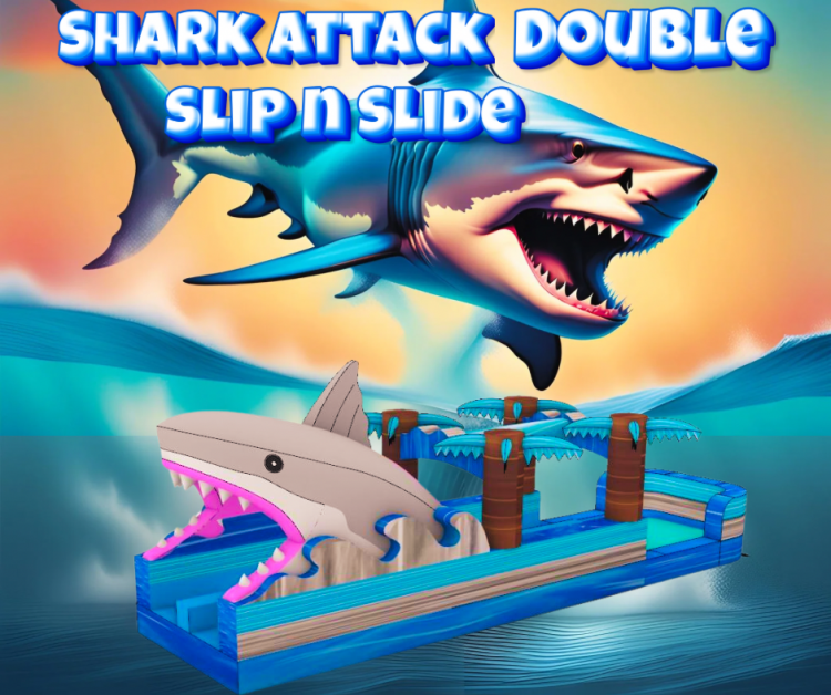 Shark Attack Double Slip N Slide