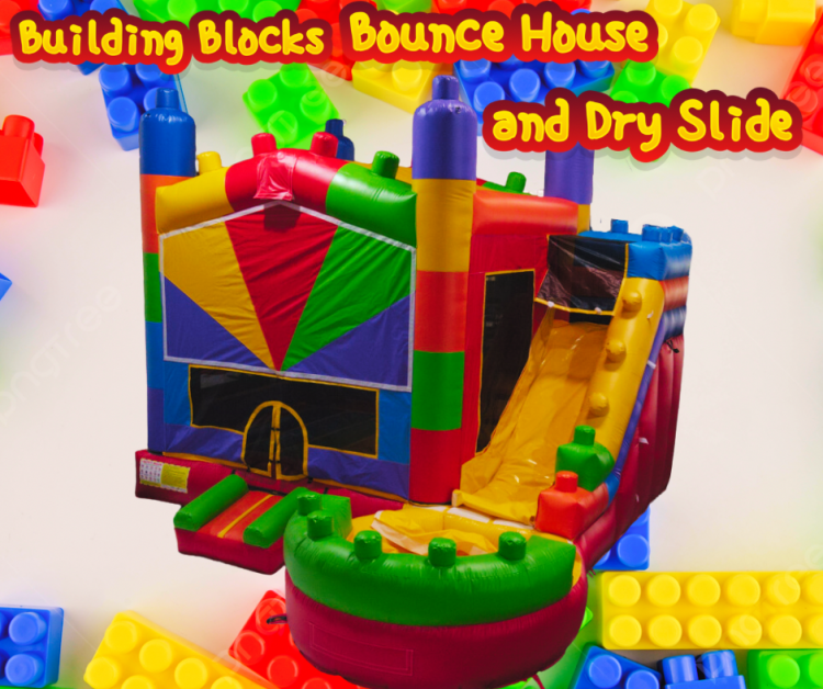 Building Blocks Bounce House & Dry Slide