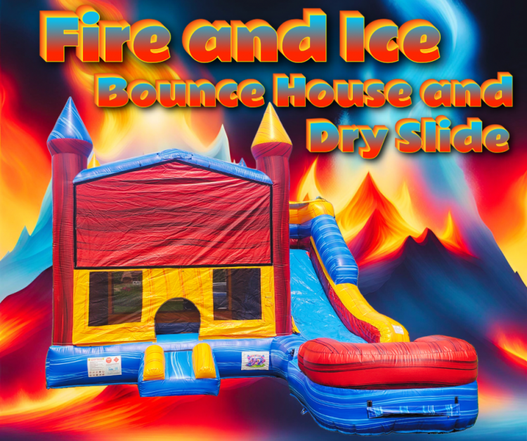 Fire and Ice Castle Bounce House & Dry Slide