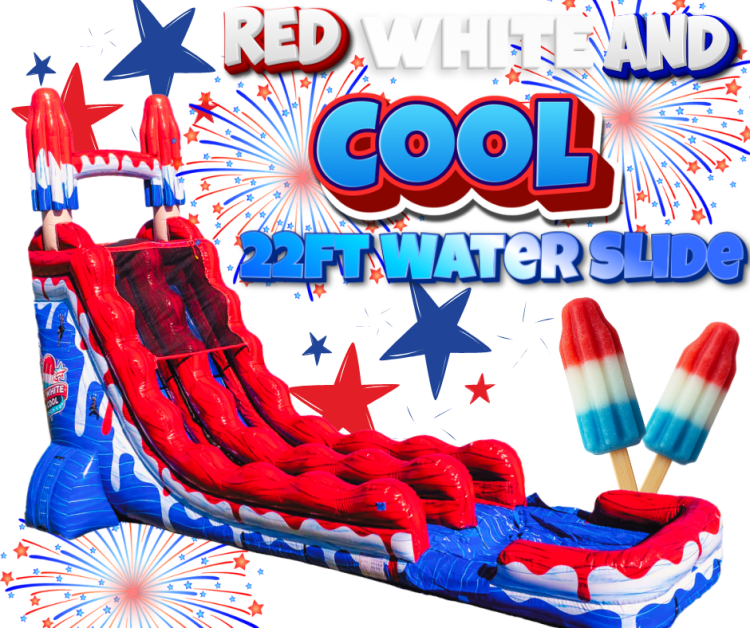 Red, White and Cool 22ft Water Slide Red, White and Cool 22ft Water Slide