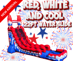 Red, White and Cool 22ft Water Slide